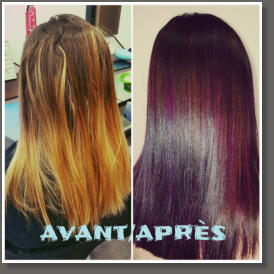 Couleur sans ammoniaque. Avant-Aprs